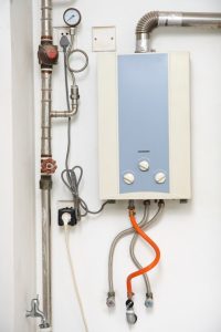 tankless water heater mounted on wall
